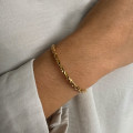 Bracelet rigide or jaune laminé torsadé