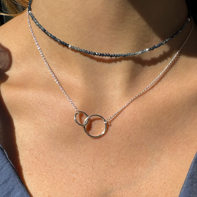 Collier Argent Double Cercle