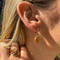 Boucles d'oreilles Doré Goutte pierres