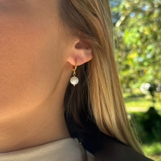 Créoles Plaqué or et Perle de Culture