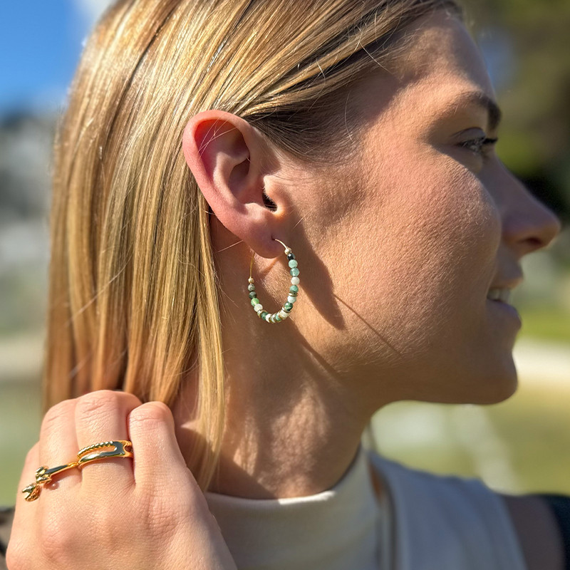 Créoles Dorées Emeraude