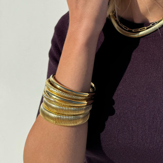 Jonc acier doré lisse 5mm