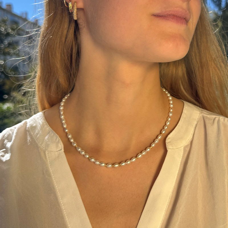 Collier Plaqué Or et perles de culture