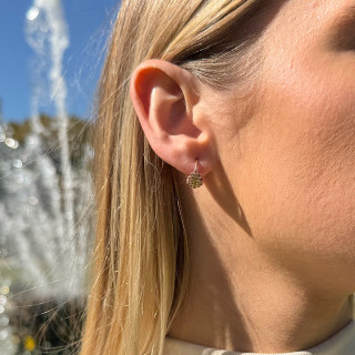 Mini Créoles Dorées Strass vert