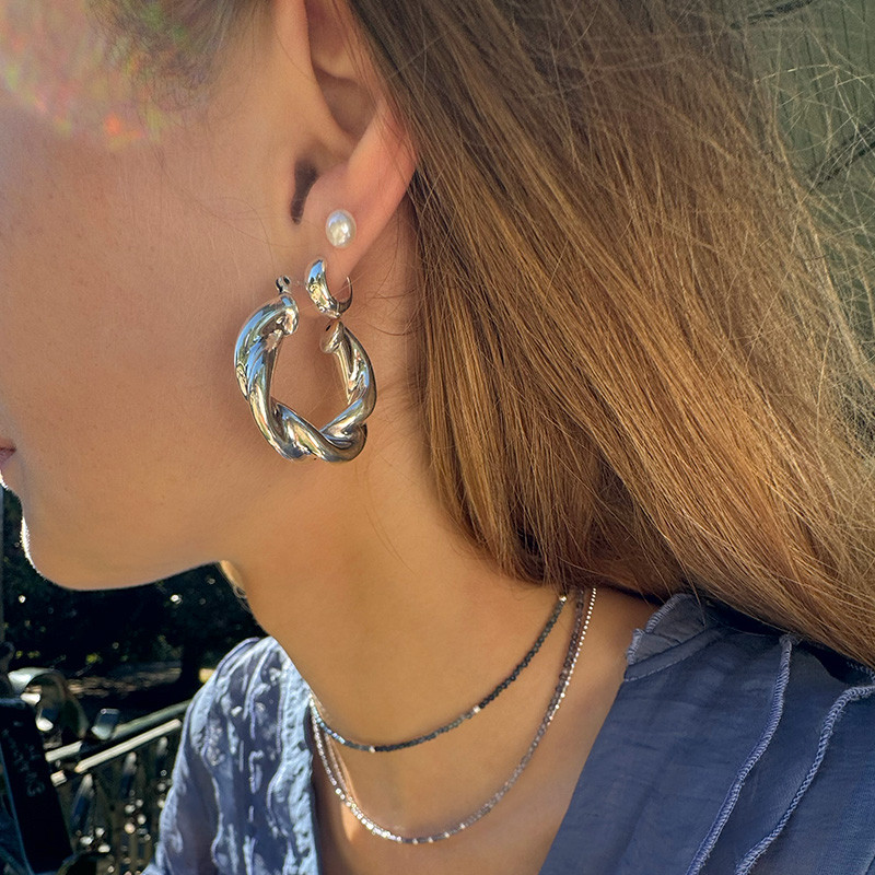 Créoles Epaisses Argent Torsadées