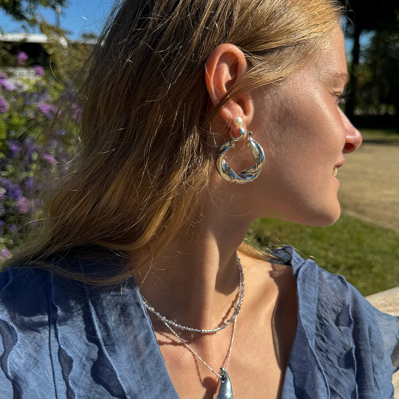 Créoles Epaisses Argent Torsadées