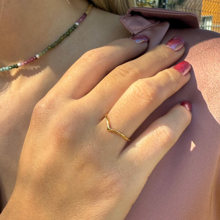 Bague dorée Chevron