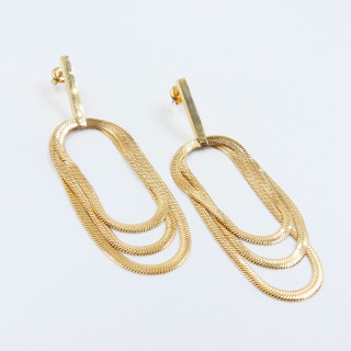 Boucles d’oreilles pendantes acier doré
