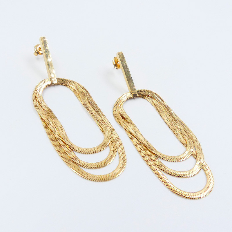 Boucles d’oreilles pendantes acier doré