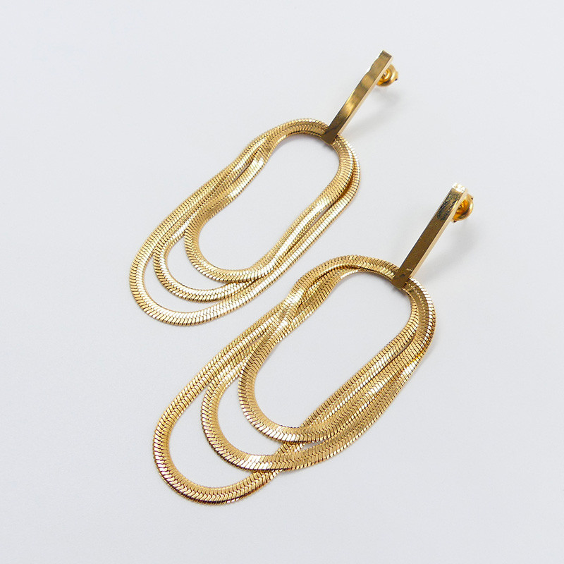 Boucles d’oreilles pendantes acier doré