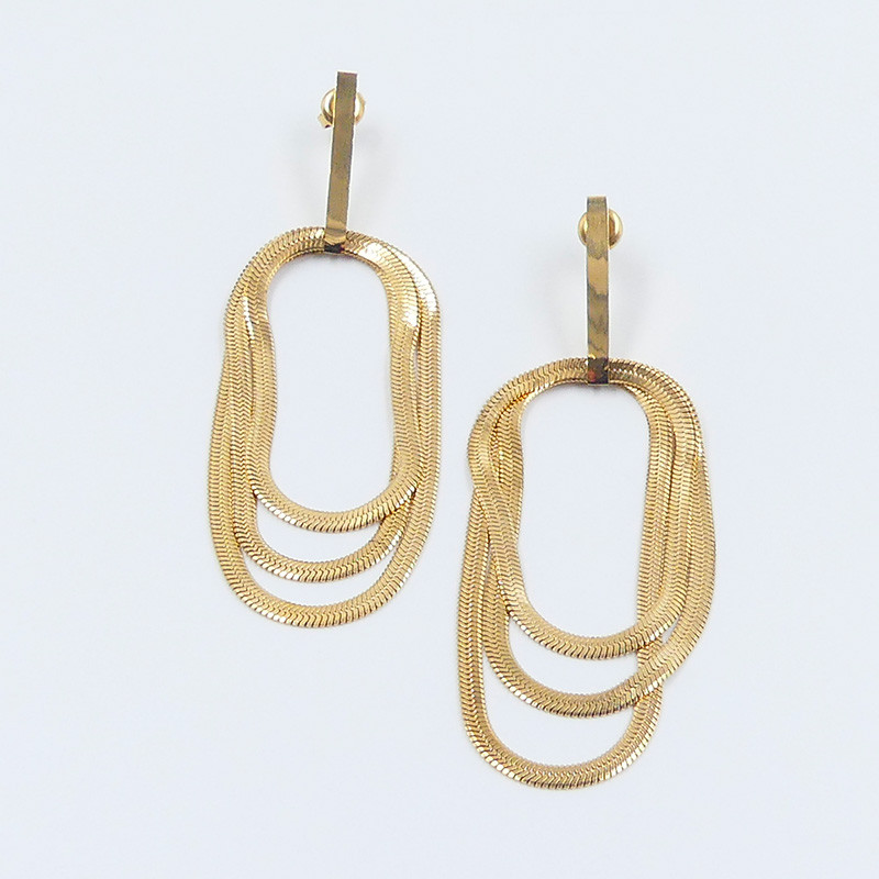 Boucles d’oreilles pendantes acier doré