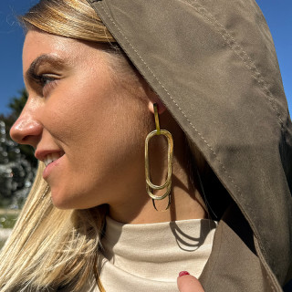 Boucles d’oreilles pendantes acier doré