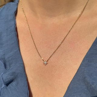 Collier Plaqué Or Etoile strass