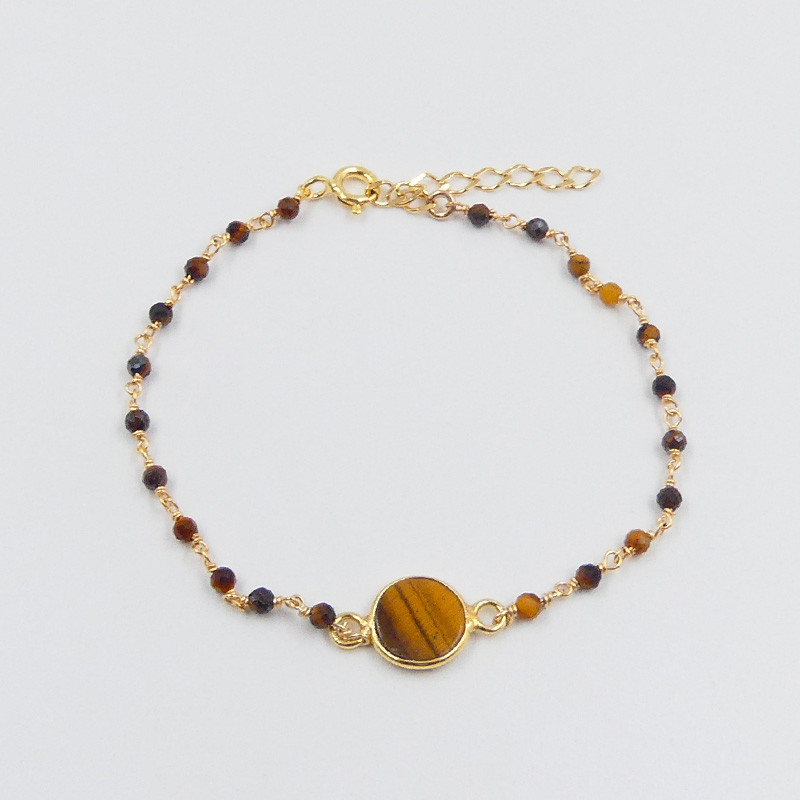 Bracelet Doré pierres oeil de tigre