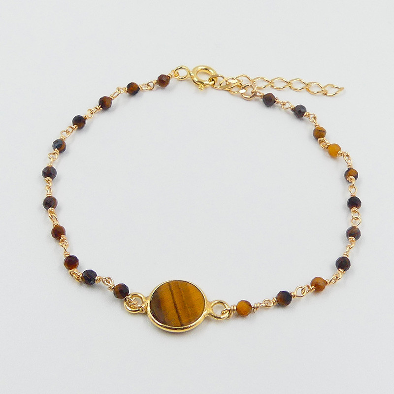 Bracelet Doré pierres oeil de tigre