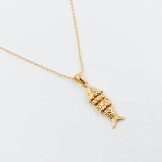 Collier Plaqué Or pendentif poisson