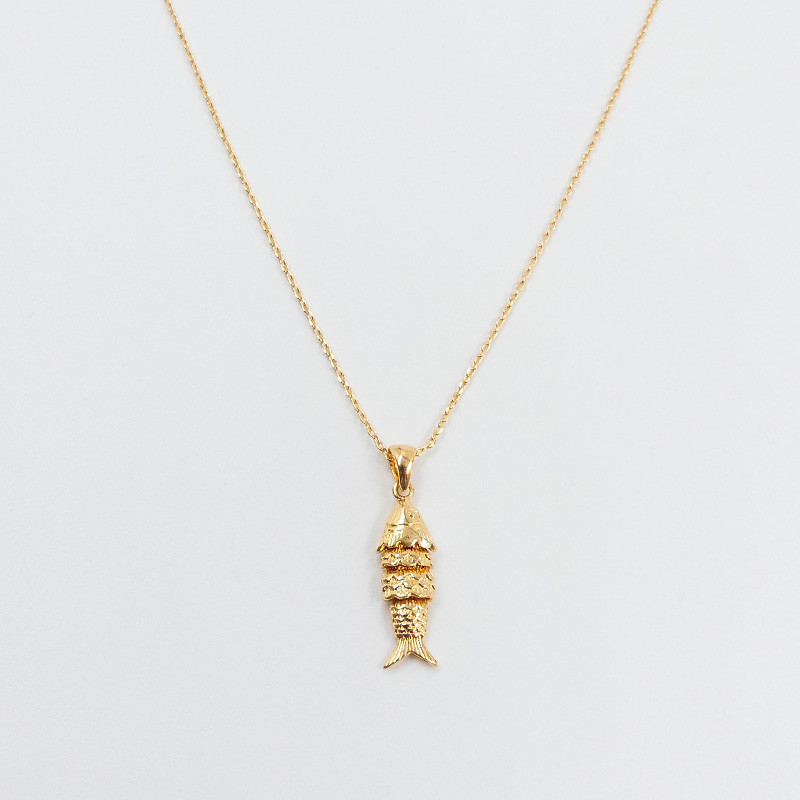 Collier Plaqué Or pendentif poisson