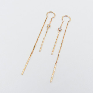 Boucles d'oreilles doré traversantes strass