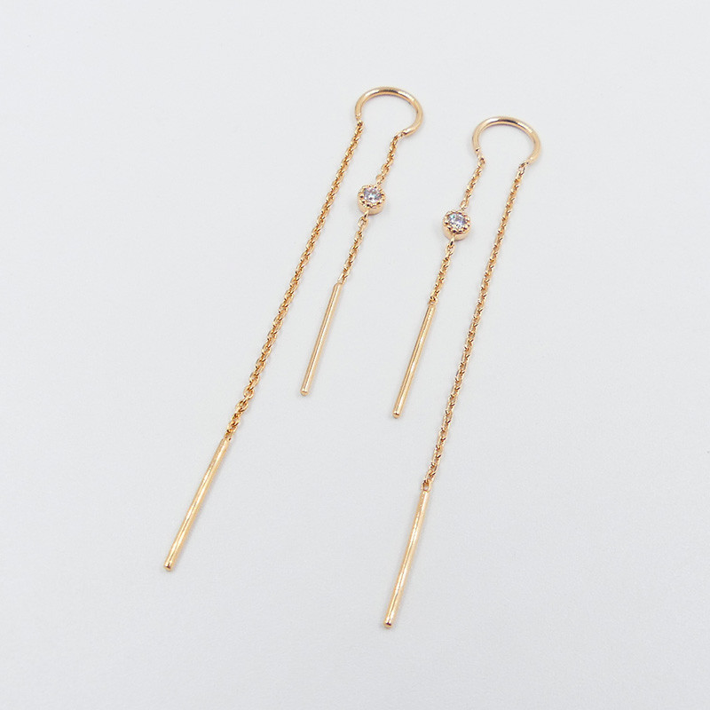 Boucles d'oreilles doré traversantes strass
