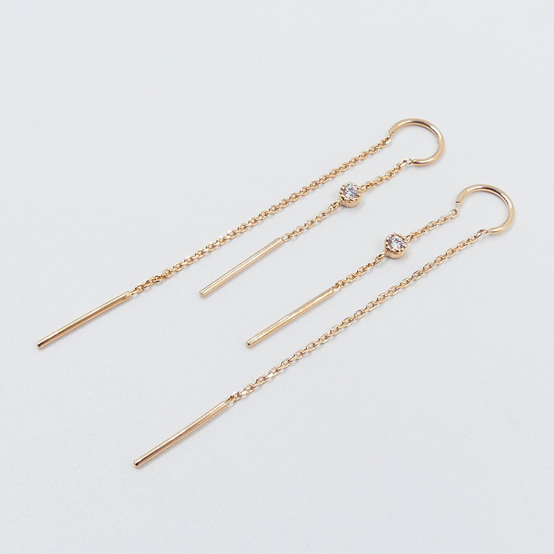 Boucles d'oreilles doré traversantes strass