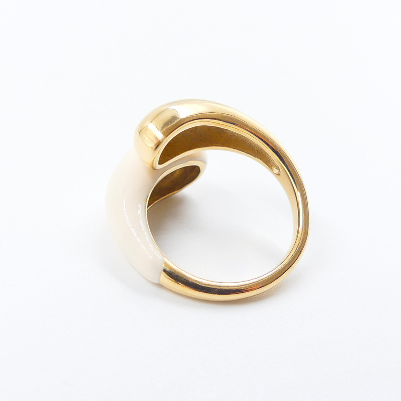 Bague acier doré enlacée ajustable bicolore