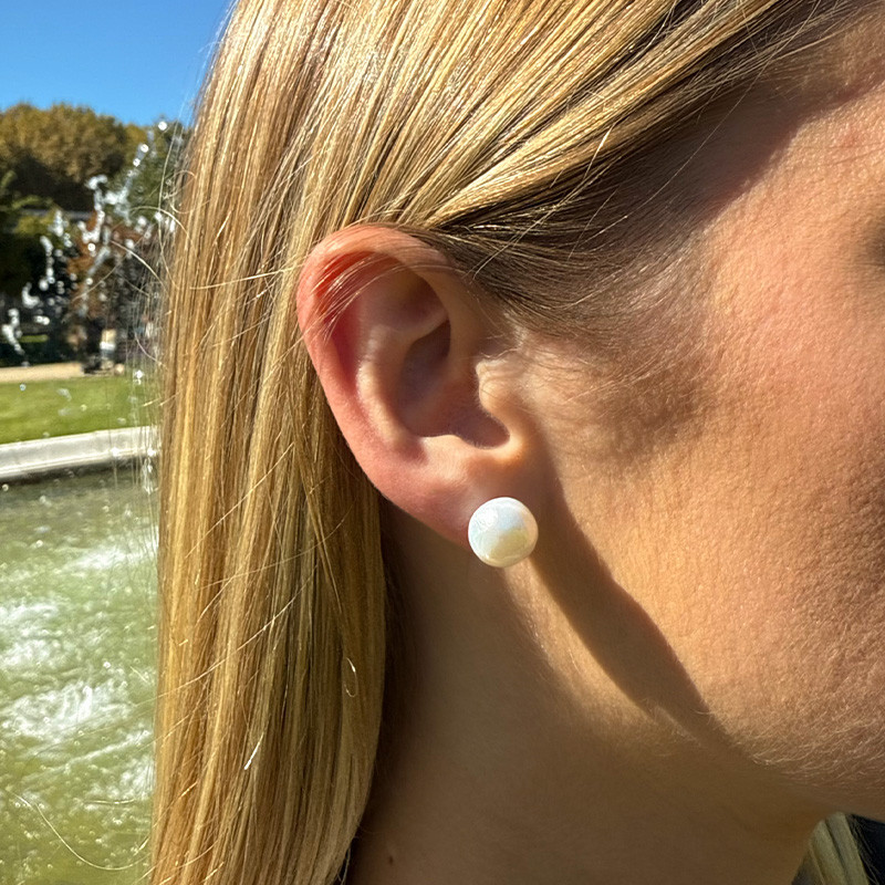 Clous d'oreilles perles d'eau douce 10mm