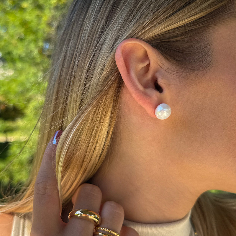 Clous d'oreilles perles d'eau douce 10mm