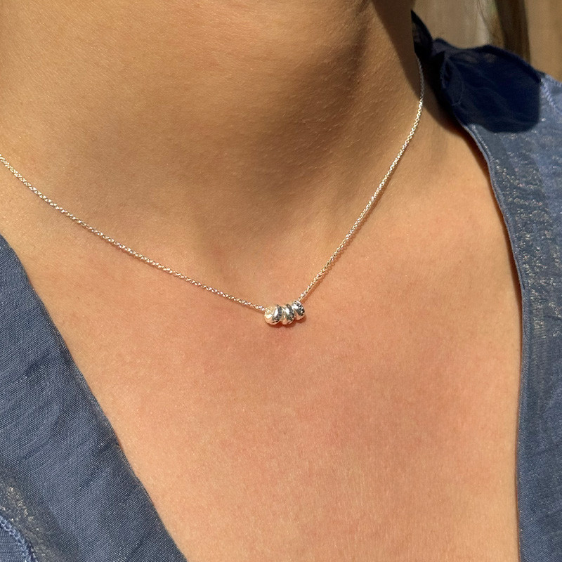 Collier Argent et perles strass