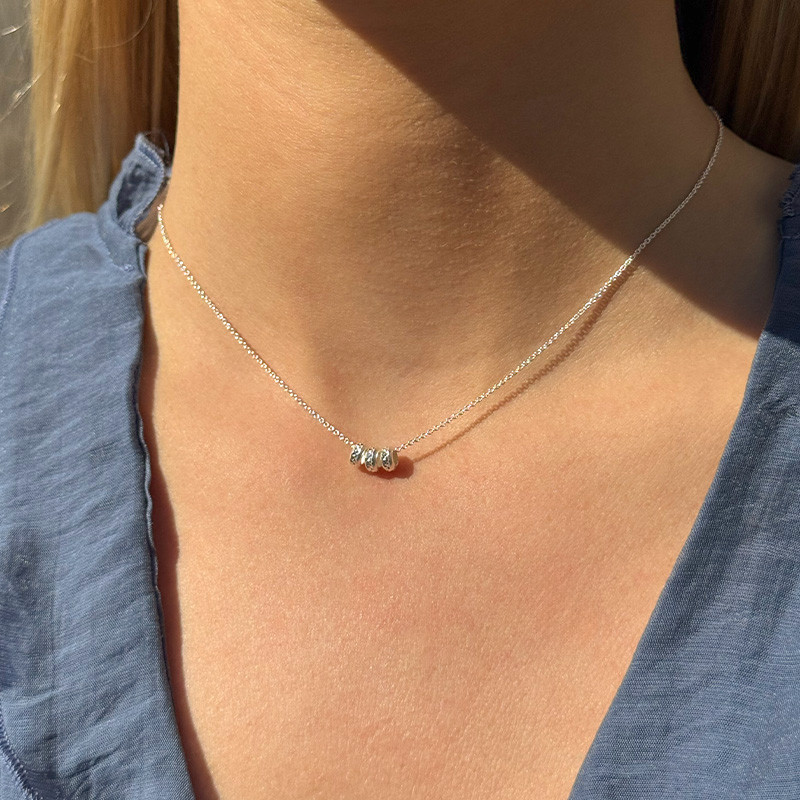 Collier Argent et perles strass