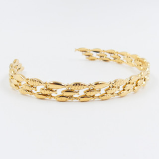 Jonc acier doré ajustable poisson