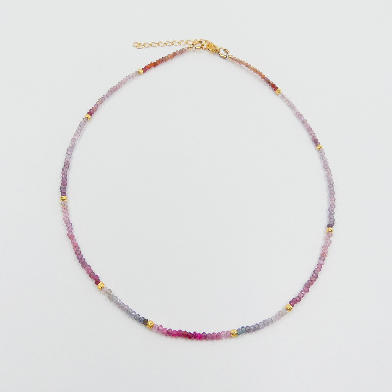 Collier Argent pierres Spinelle