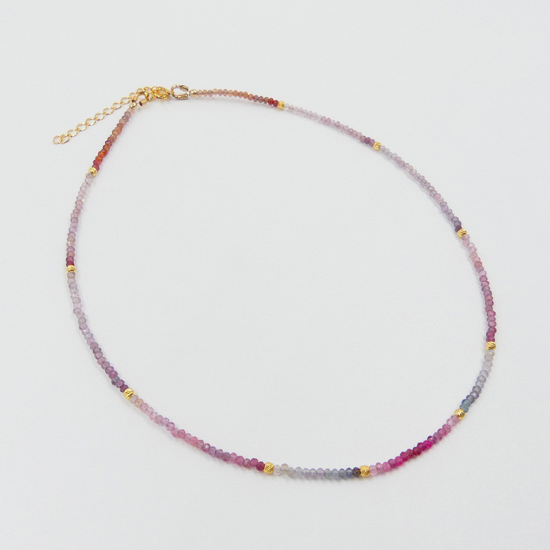 Collier Argent pierres Spinelle