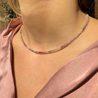 Collier Argent pierres Spinelle