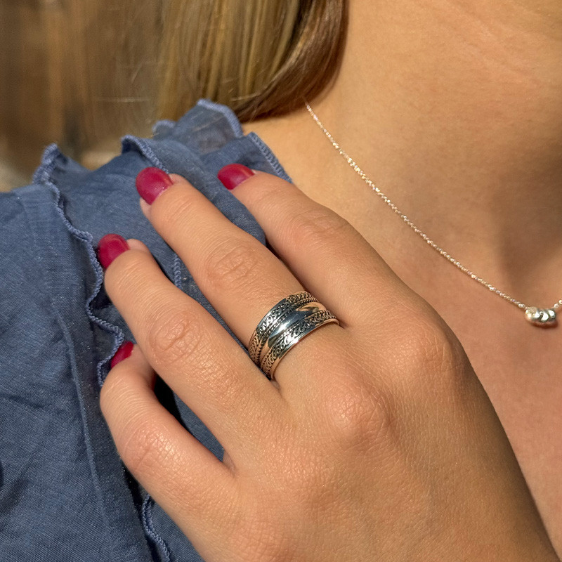 Bague Argent large vintage