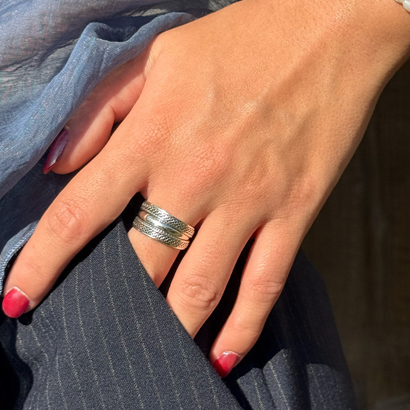 Bague Argent large vintage