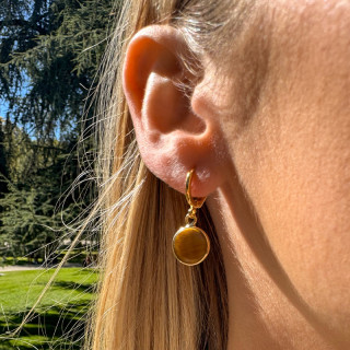 Boucles d'oreilles Doré Oeil de Tigre