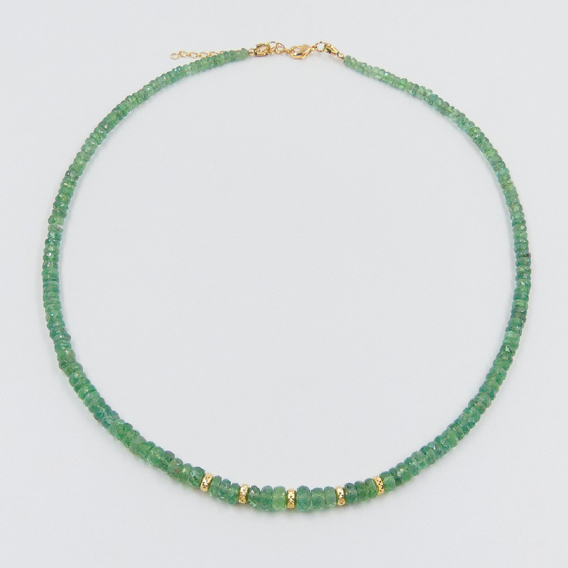 Collier Plaqué or Cyanite verte