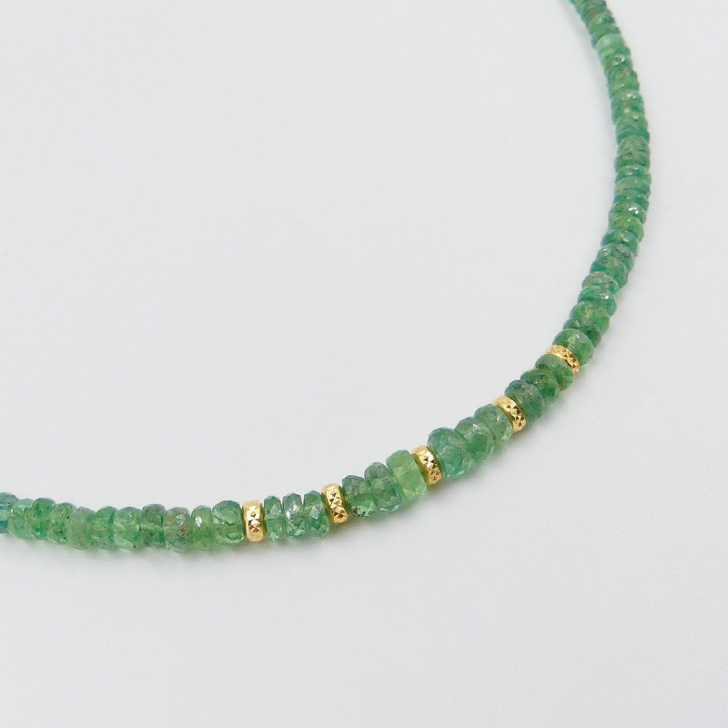 Collier Plaqué or Cyanite verte