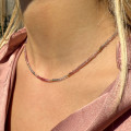 Collier Plaqué or pierres Spinelle