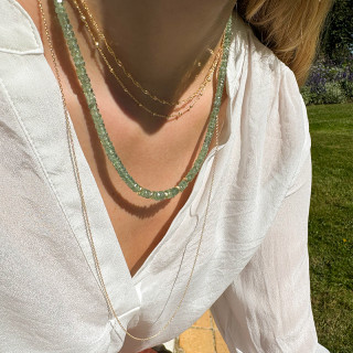 Collier Plaqué or Cyanite verte