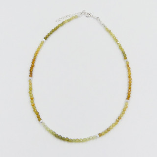 Collier Argent Grenat vert