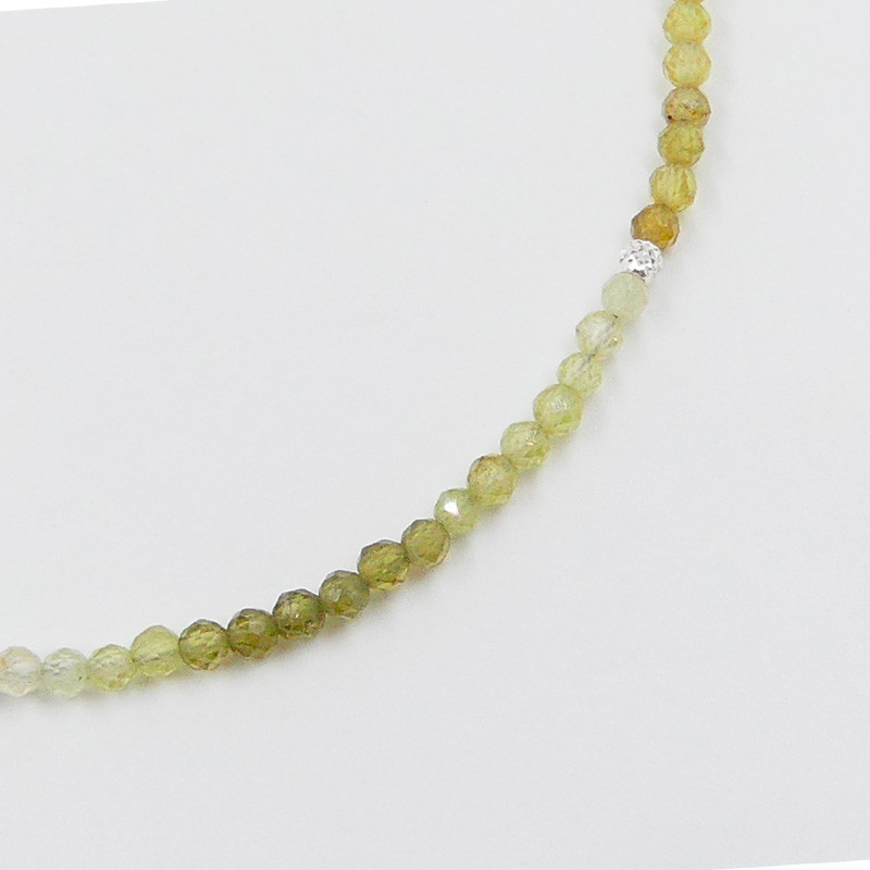 Collier Argent Grenat vert