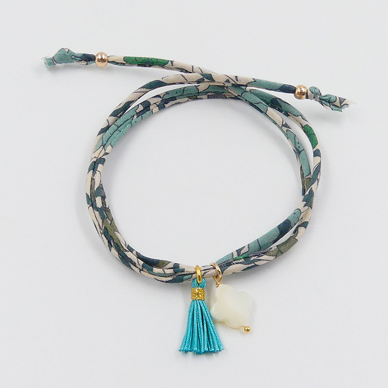 Bracelet Cordon Liberty Doré Trèfle