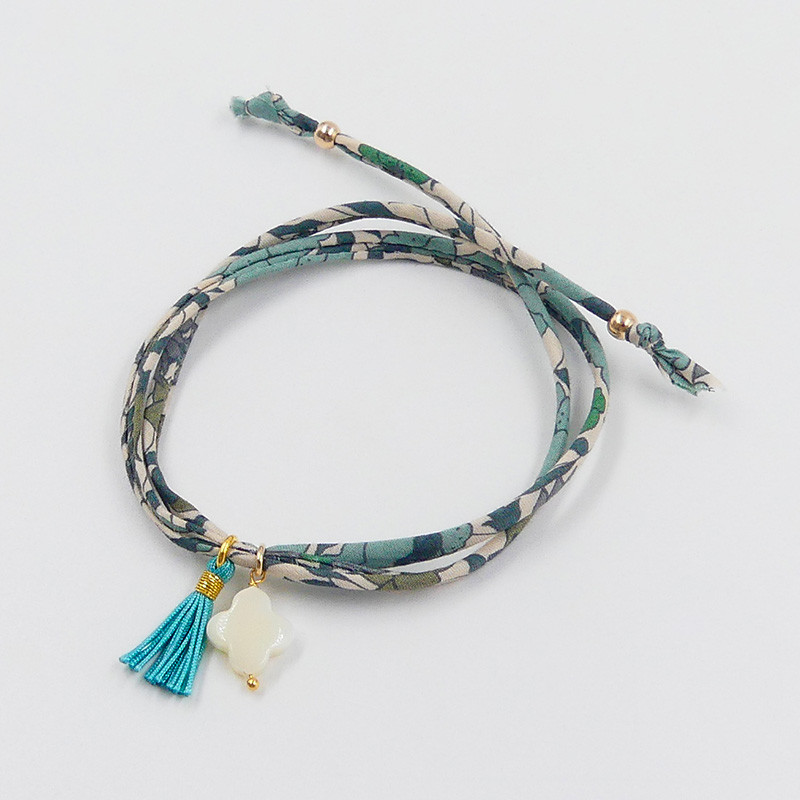 Bracelet Cordon Liberty Doré Trèfle