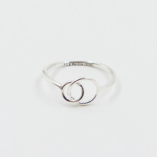 Bague Argent Double Cercles