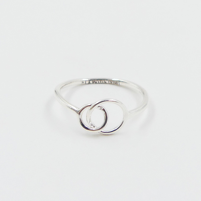 Bague Argent Double Cercles