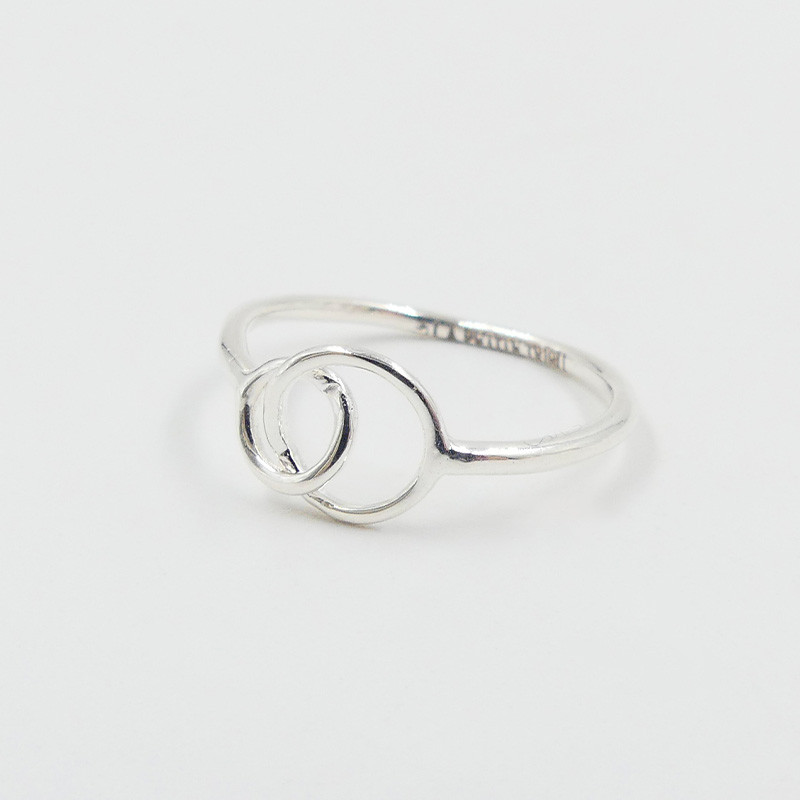 Bague Argent Double Cercles