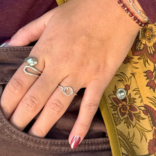 Bague Argent Double Cercles