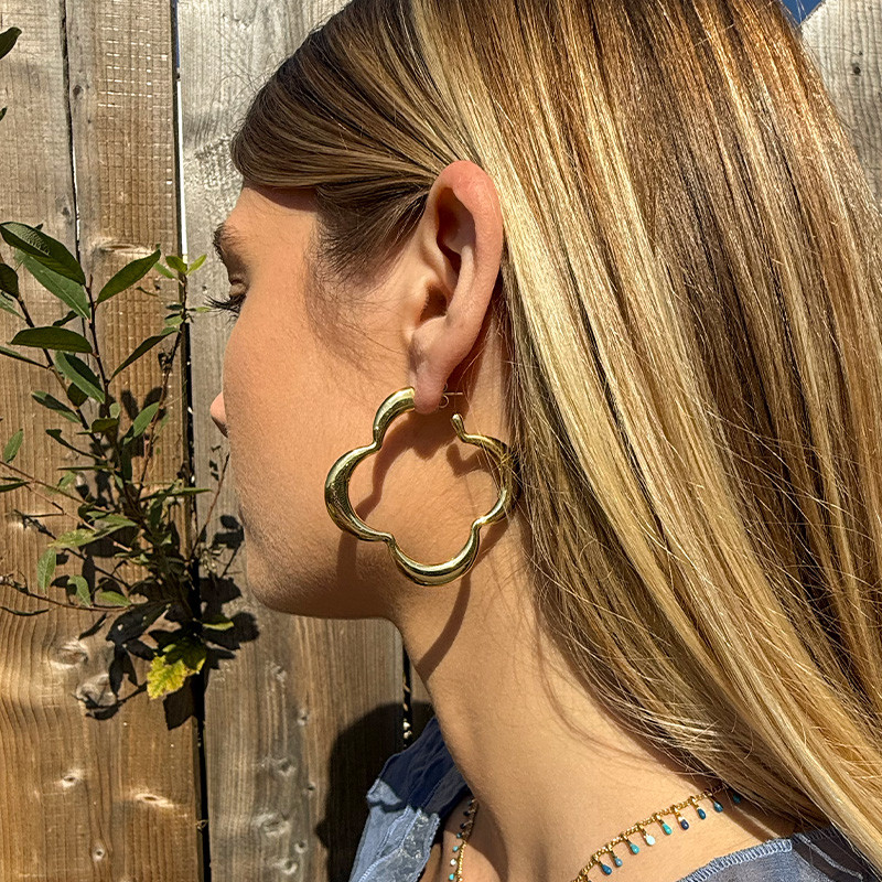 Boucles d’oreilles acier grand trèfle