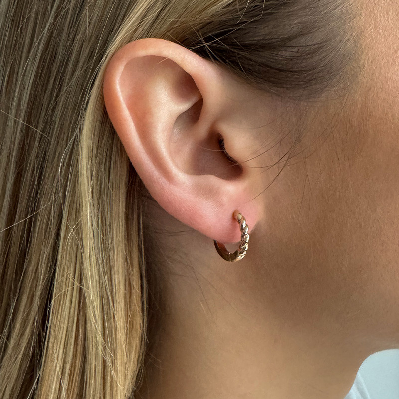 Créoles Plaqué Or semi torsadée